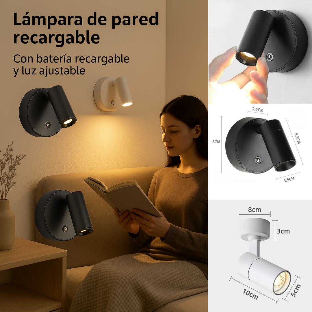 Lampara Recargable De Pared USB